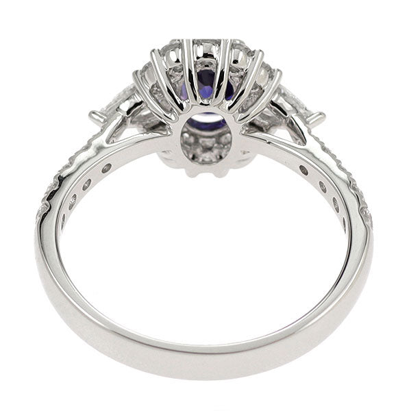 Pt900 非加熱カラーチェンジサファイア ダイヤモンド リング 0.95ct D0.79ct