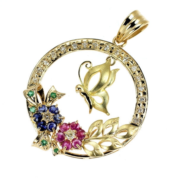 エレファント　ペンダント　k18 750 ルビー、ダイヤ、エメラルド付き エレファント ペンダント k18 750 ルビー、ダイヤ、エメラルド付き