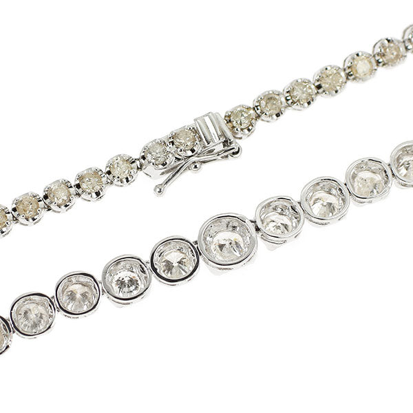 K18WG ダイヤモンド テニス ネックレス 10.00ct
