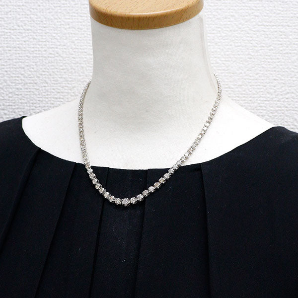 K18WG ダイヤモンド テニス ネックレス 10.00ct