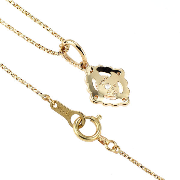 アガット/agete K10YG ローズカット ダイヤモンド ペンダント