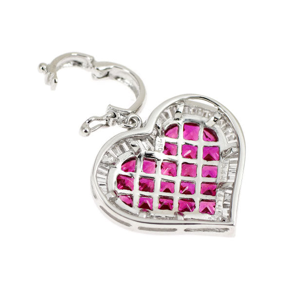 K18WG ルビー ダイヤモンド ペンダントトップ 2.36ct D0.71ct ハート