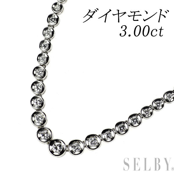 Pt850 ダイヤモンド ネックレス 3.00ct テニス