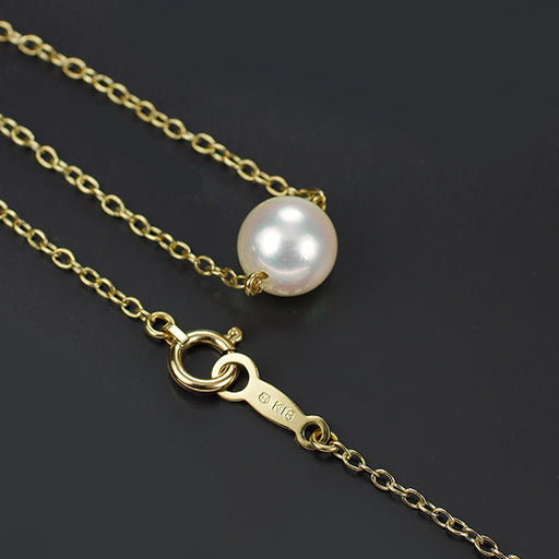 ミキモト K18YG アコヤ真珠 ペンダントネックレス 径約6.9mm