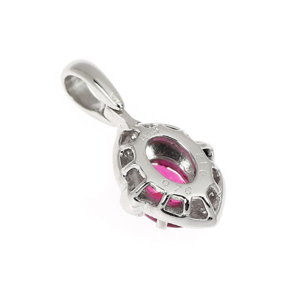 Pt900 ガーネット ダイヤモンド ペンダントトップ 0.76ct D0.12ct