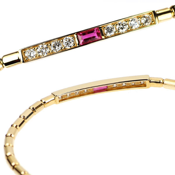 K18YG ルビー ダイヤモンド ブレスレット 0.14ct D0.24ct 伸縮式