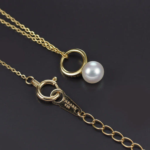 田崎真珠 K18YG アコヤ真珠 ペンダントネックレス 径約5.3mm