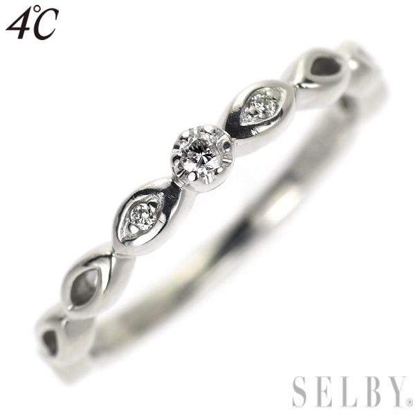 4℃ K18WG ダイヤモンド リング ピンキー