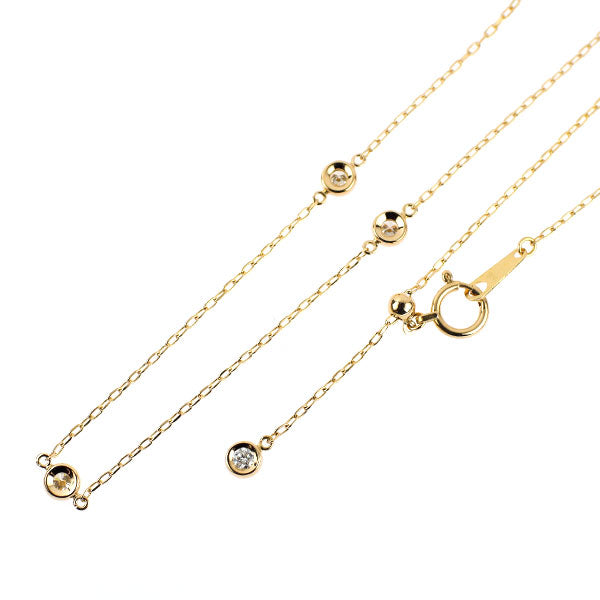 K18YG ダイヤモンド ステーション ネックレス 0.30ct