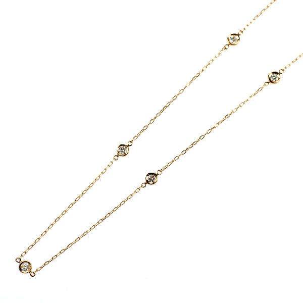 K18YG ダイヤモンド ステーション ネックレス 0.30ct