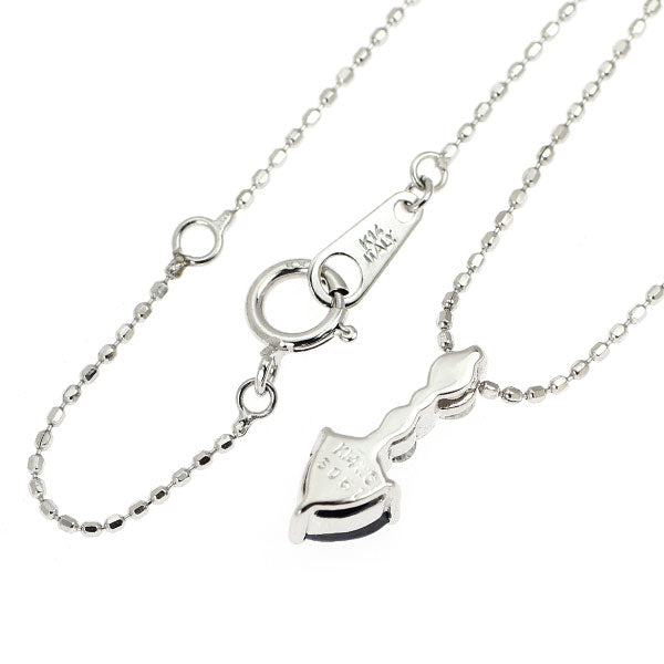 K14WG ハートシェイプ サファイア ダイヤモンド ペンダントネックレス 0.51ct