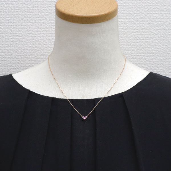 スタージュエリー K18PG ピンク サファイア ペンダントネックレス 0.25ct ミステリアスハート