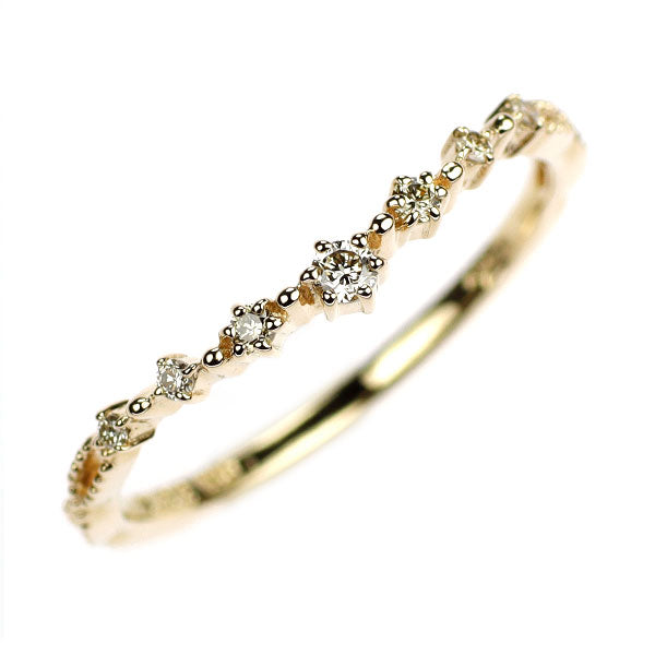 アガット K10YG ダイヤモンド リング 0.06ct