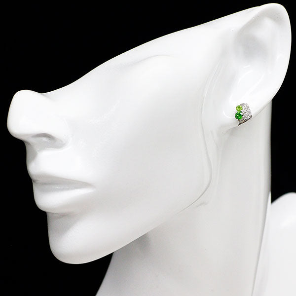 希少 K18WG デマントイドガーネット ダイヤモンド ピアス 0.578ct D0.223ct
