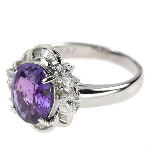 Pt900 バイオレットサファイア ダイヤモンド リング 2.97ct D0.50ct
