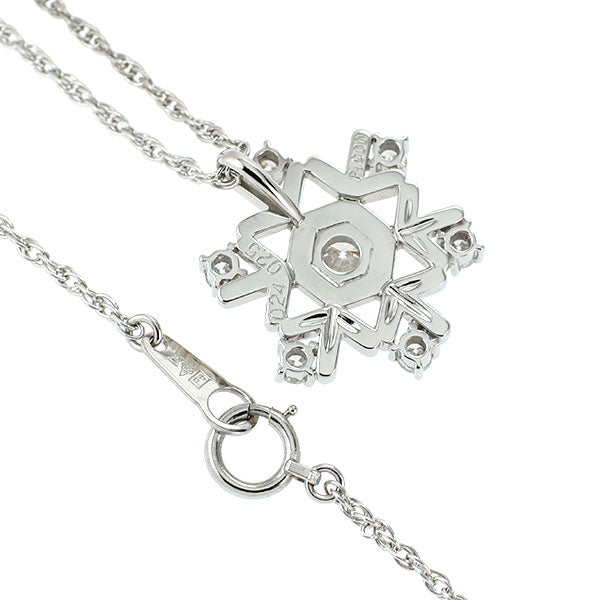 Pt900/ Pt850 ダイヤモンド ペンダントネックレス 0.24ct D0.25ct スノーフレーク