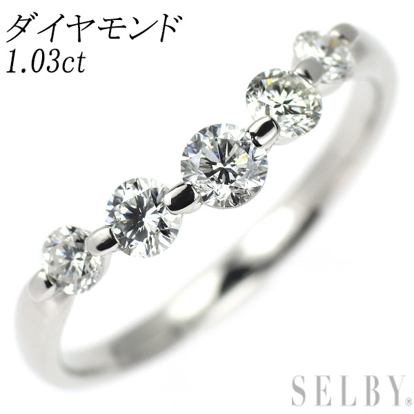 Pt900 ダイヤモンド リング 1.03ct  一文字