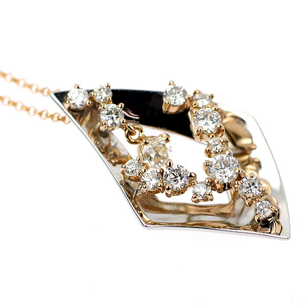 K18WG/ PG ダイヤモンド ペンダントネックレス 1.00ct