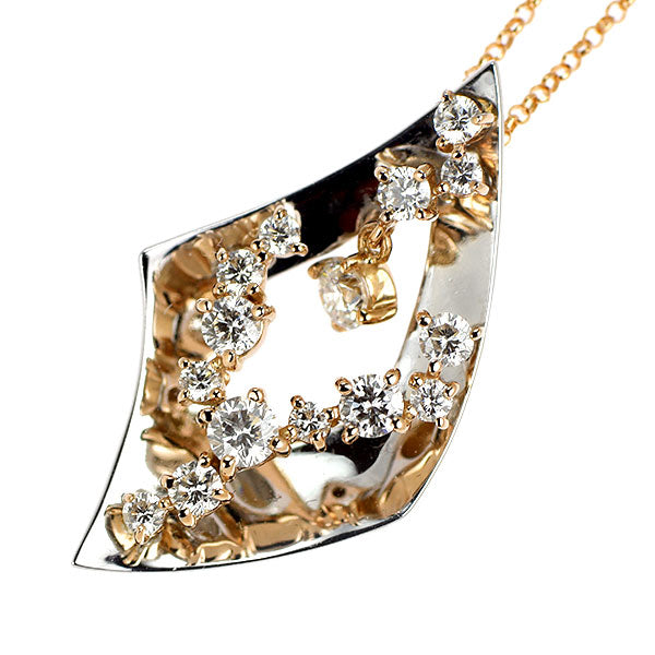 K18WG/ PG ダイヤモンド ペンダントネックレス 1.00ct