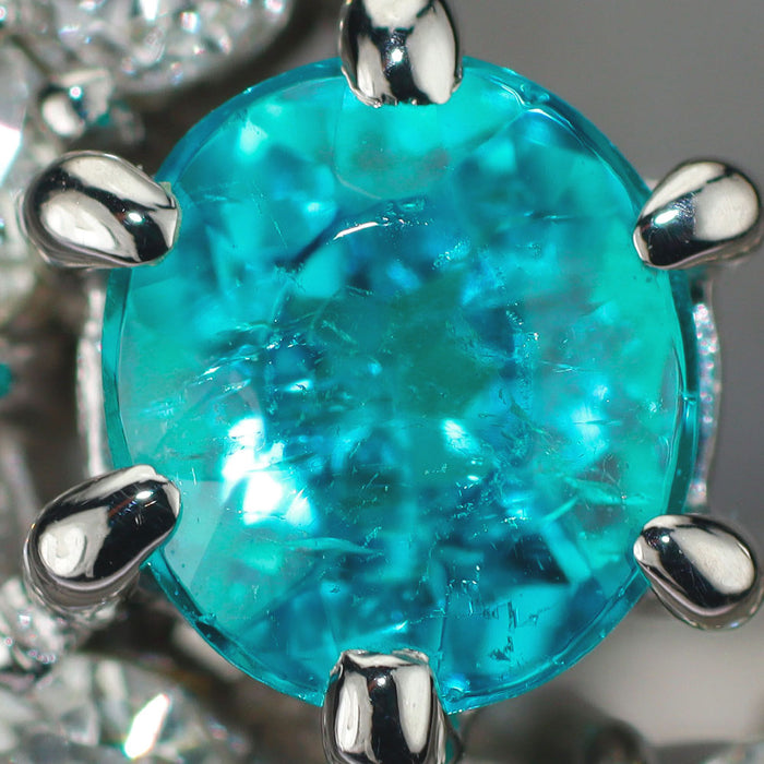 Pt900 ブラジル産パライバトルマリン ダイヤモンド リング 0.575ct D0.585ct