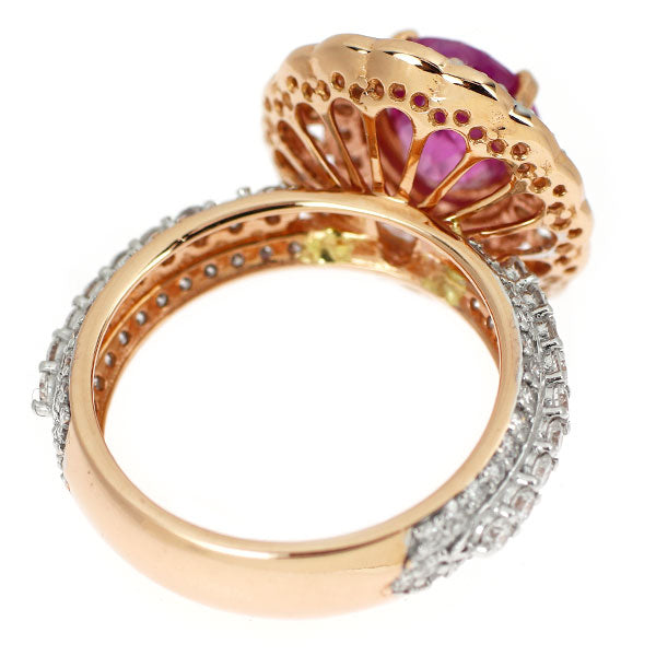 K18WG/PG ビルマ/ミャンマー産 非加熱ルビー ダイヤモンド リング 2.72ct D1.54ct