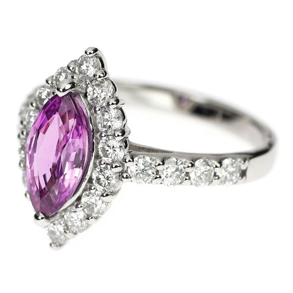 Pt950 マダガスカル産非加熱パープル サファイア ダイヤモンド リング 1.48ct D0.95ct