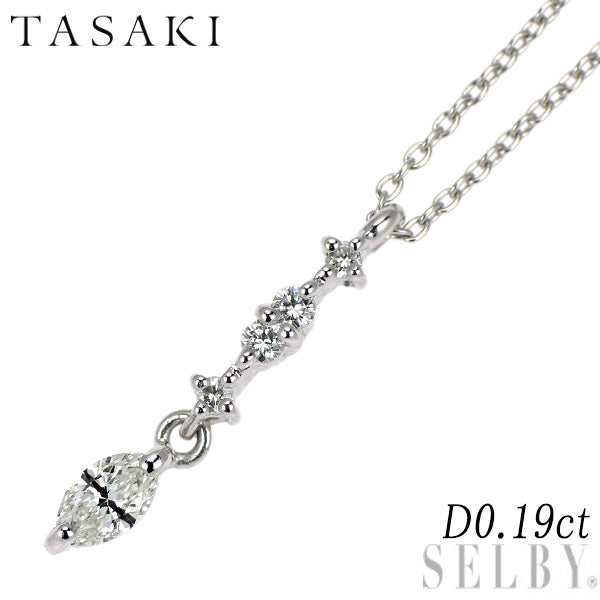 田崎真珠 Pt850 ダイヤモンド ペンダントネックレス 0.19ct