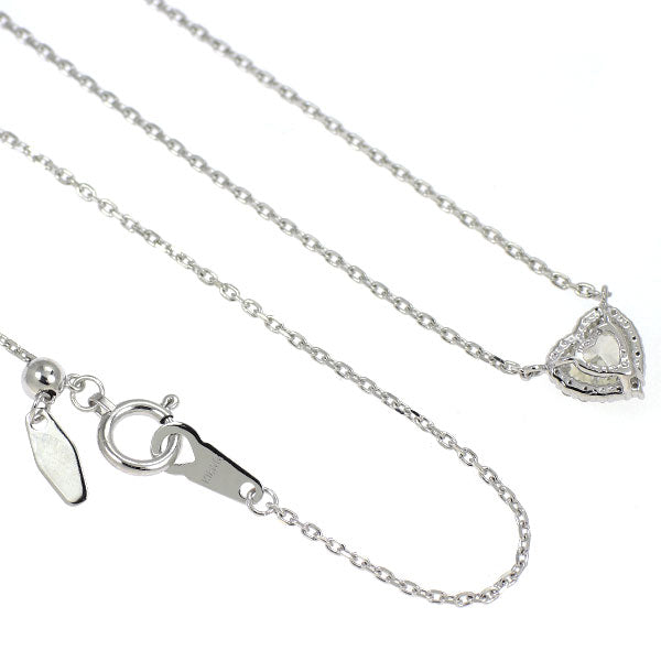 K18WG ハートシェイプ ダイヤモンド ペンダントネックレス 0.418ct D0.08ct