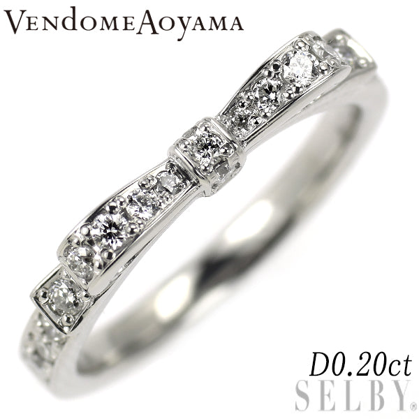 ヴァンドーム青山 Pt950 ダイヤモンド リング 0.20ct リボン