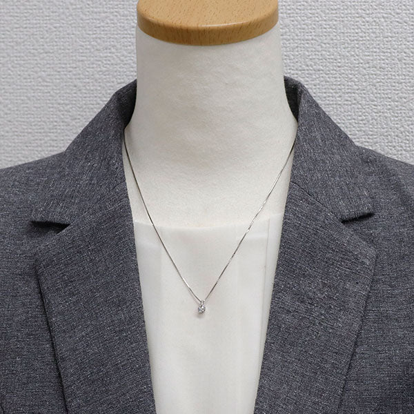 Pt900/ Pt850 ダイヤモンド ペンダントネックレス 0.50ct  一点留め