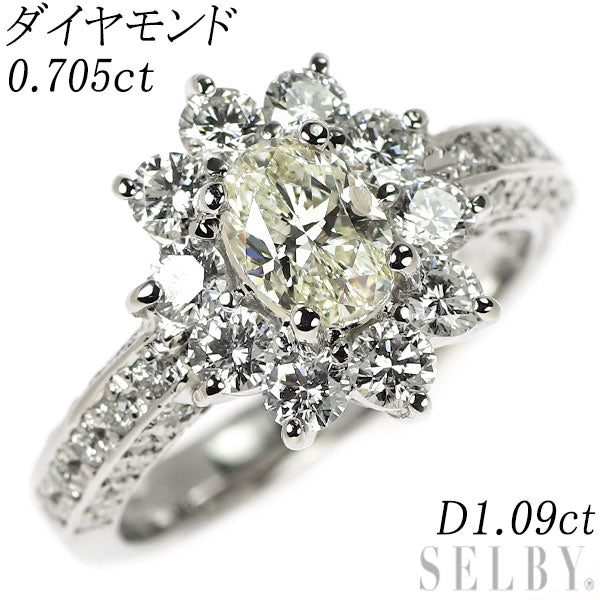 Pt900 ダイヤモンド リング 0.705ct D1.09ct