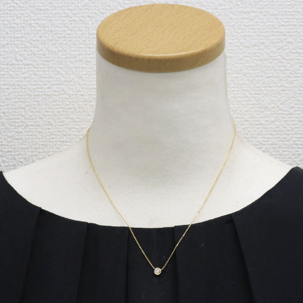 スタージュエリー K18YG ダイヤモンド ペンダントネックレス 0.14ct ムーンセッティング