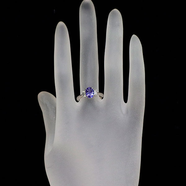 Pt900 タンザナイト ダイヤモンド リング 1.23ct D0.37ct