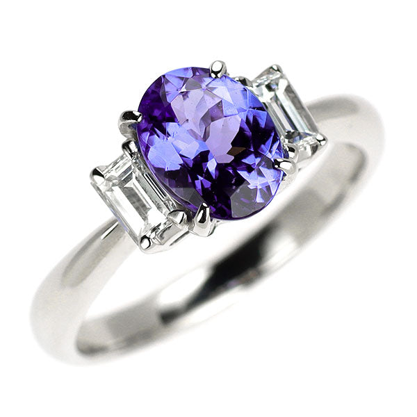 Pt900 タンザナイト ダイヤモンド リング 1.23ct D0.37ct