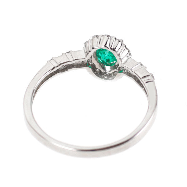 Pt900 エメラルド ダイヤモンド リング 0.30ct D0.30ct