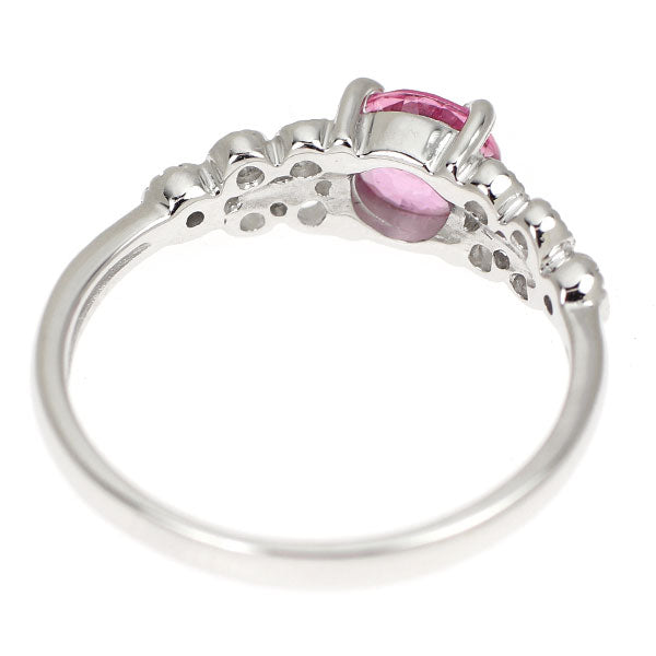 K18WG ピンクサファイア ダイヤモンド リング 0.68ct D0.03ct