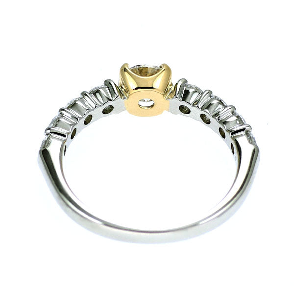Pt900/K18YG ダイヤモンド リング 0.503ct D0.58ct