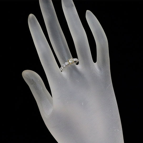 Pt900/K18YG ダイヤモンド リング 0.503ct D0.58ct