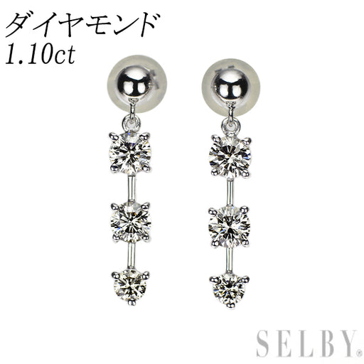 K18WG 高品質　天然ダイヤモンド　0, 10ct×2 ピアス K18WG/K14WG ダイヤモンド ピアス 1.10ct — セルビーオンラインストア