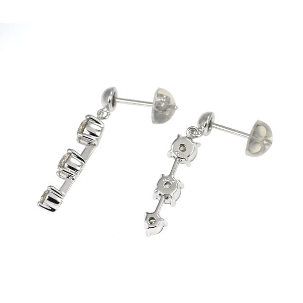 K18WG/K14WG ダイヤモンド ピアス 1.10ct