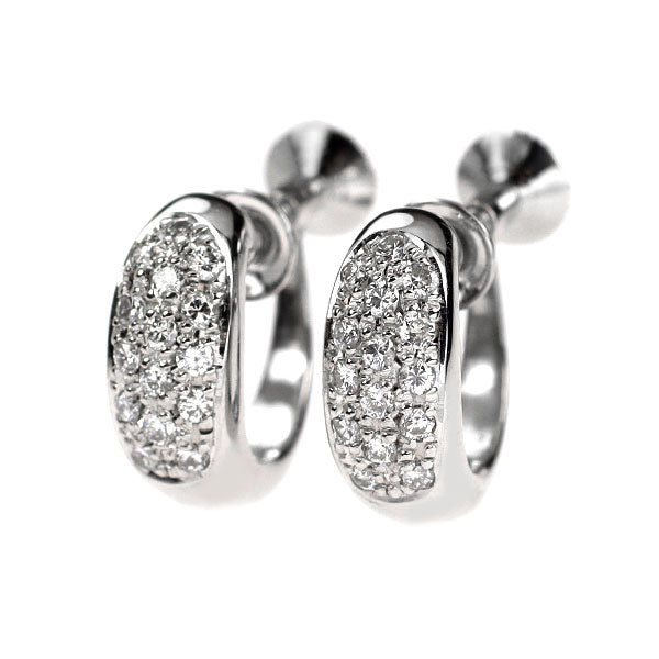 田崎真珠 Pt900 ダイヤモンド イヤリング 0.38ct  パヴェ