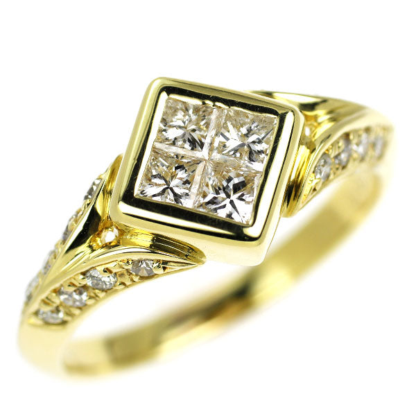 K18YG ダイヤモンド リング 0.87ct ミステリーセッティング