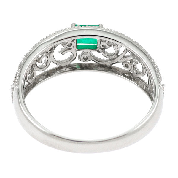 Pt900 エメラルド ダイヤモンド リング 0.24ct D0.06ct