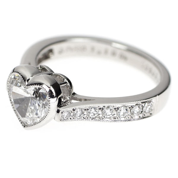 ミキモト Pt950 ハートシェイプ ダイヤモンド ダイヤモンド リング 1.19ct D0.21ct