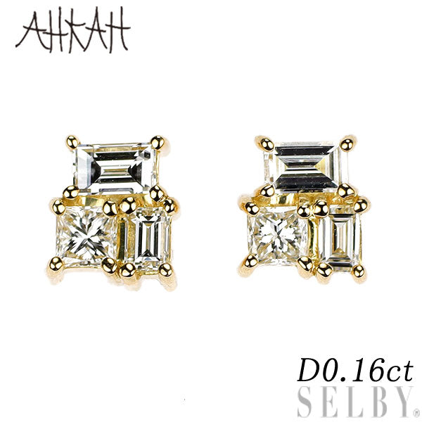 アーカー　クレア　ピアス　ダイヤ　K18 アーカー K18YG ダイヤモンド ピアス 0.16ct モザイクリュール