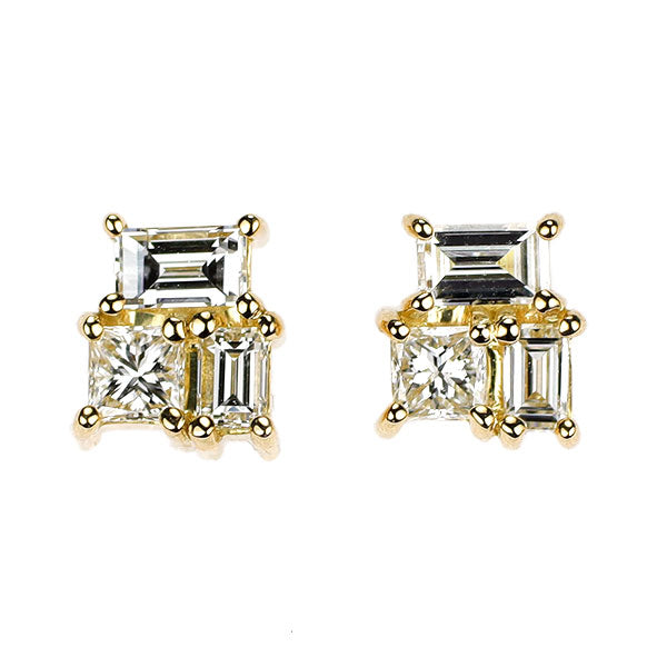 アーカー K18YG ダイヤモンド ピアス 0.16ct モザイクリュール