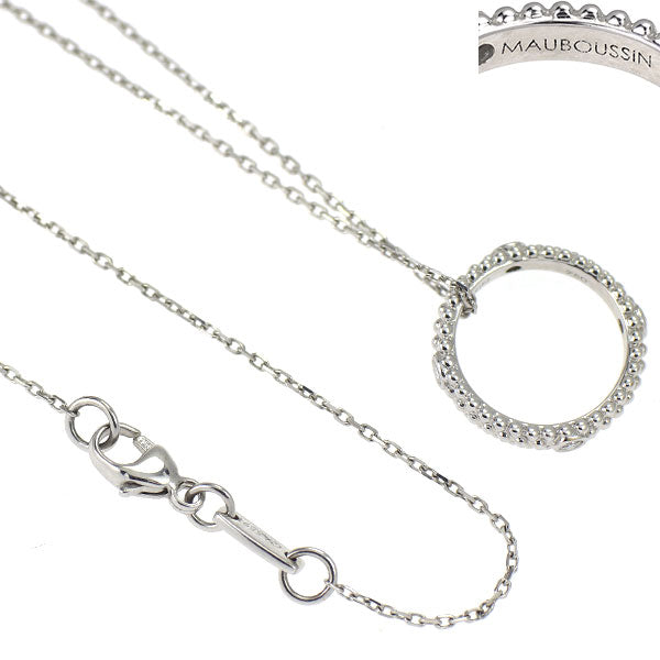 モーブッサン K18WG ダイヤモンド ペンダントネックレス