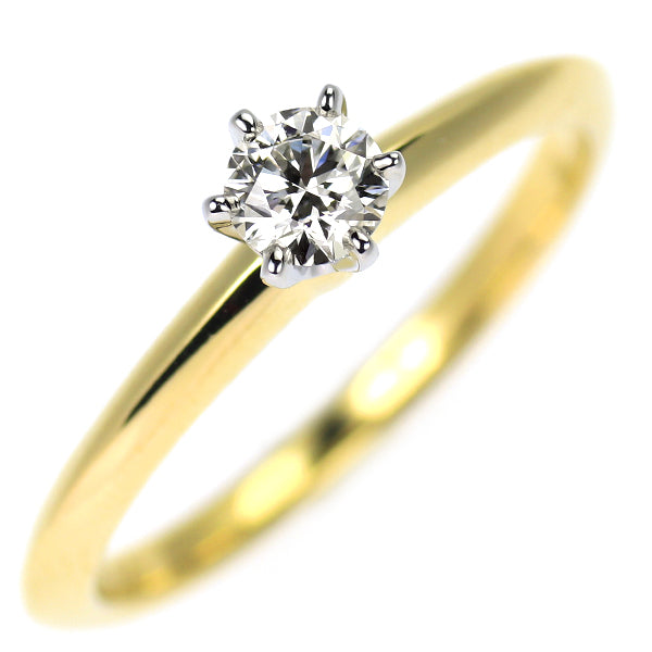 ティファニー K18YG/Pt950 ダイヤモンド リング 0.23ct ソリティア