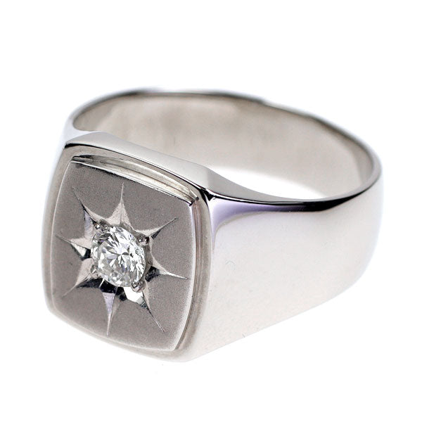 Pt900 ダイヤモンド 印台 リング 0.25ct