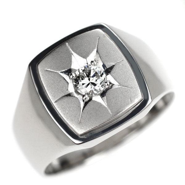 Pt900 ダイヤモンド 印台 リング 0.25ct
